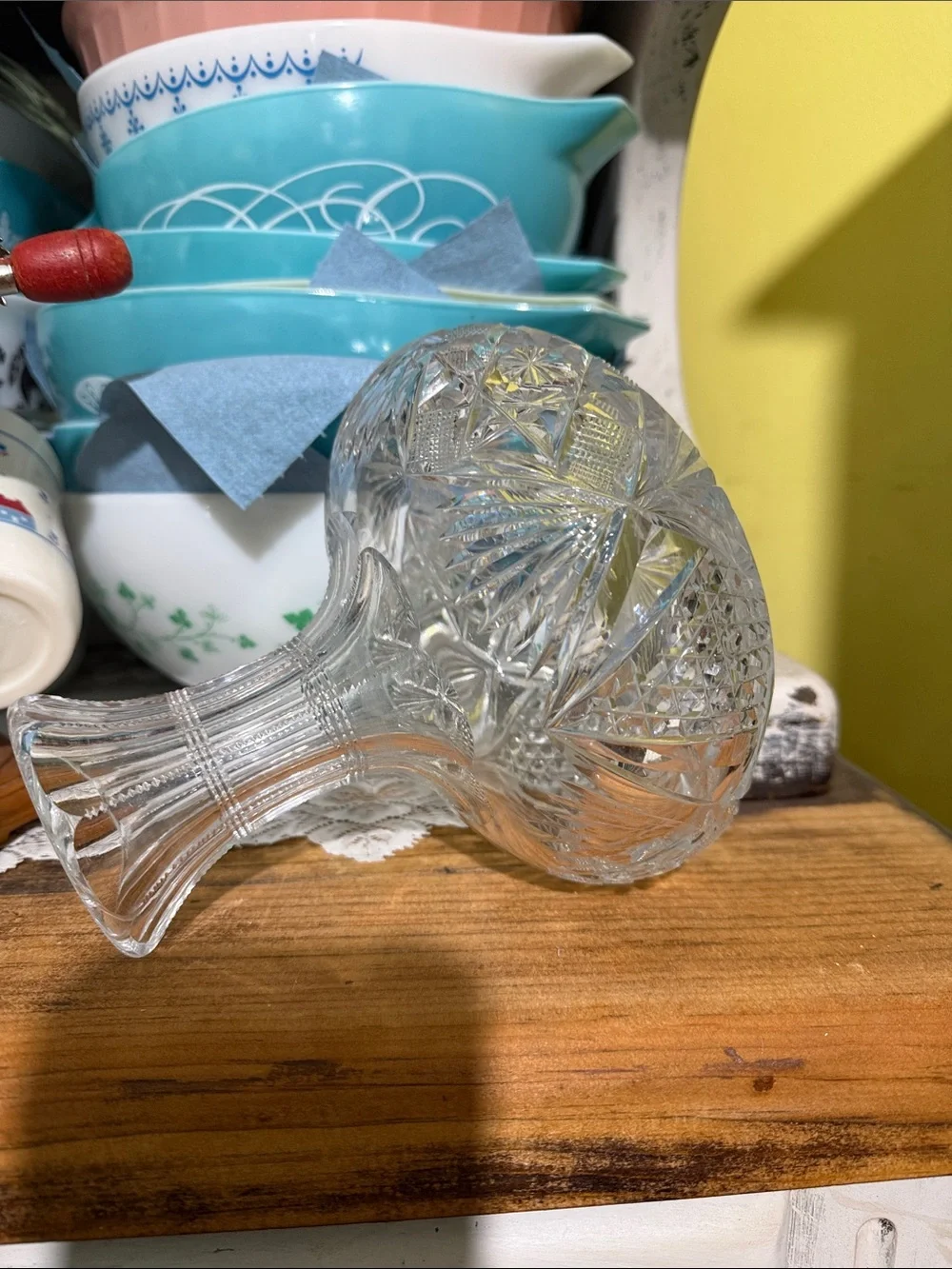 vintage American Brilliant Period (ABP) cut crystal water or wine carafe